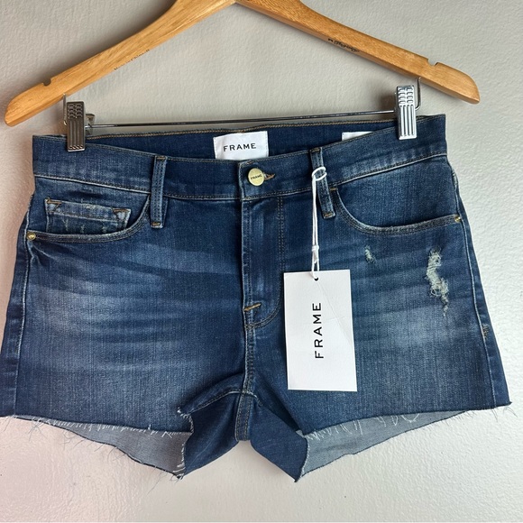 Frame Le Cutoff Denim Shorts Sz 27 - Picture 4 of 10